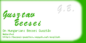 gusztav becsei business card